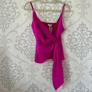 Hot Pink Cross body tank top with adjustable straps